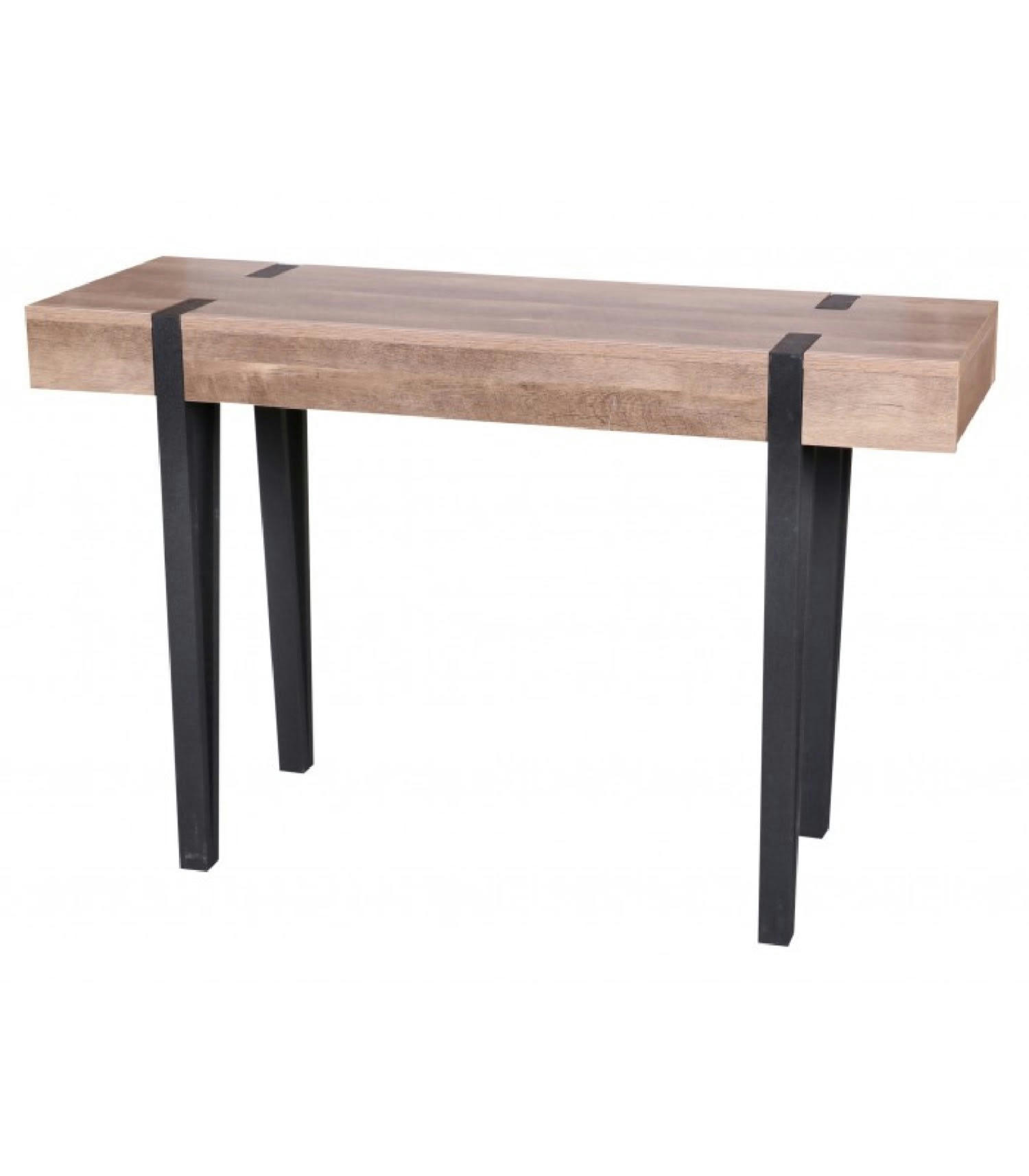 BRAMS - Console d'entrée bois et métal noir L120cm