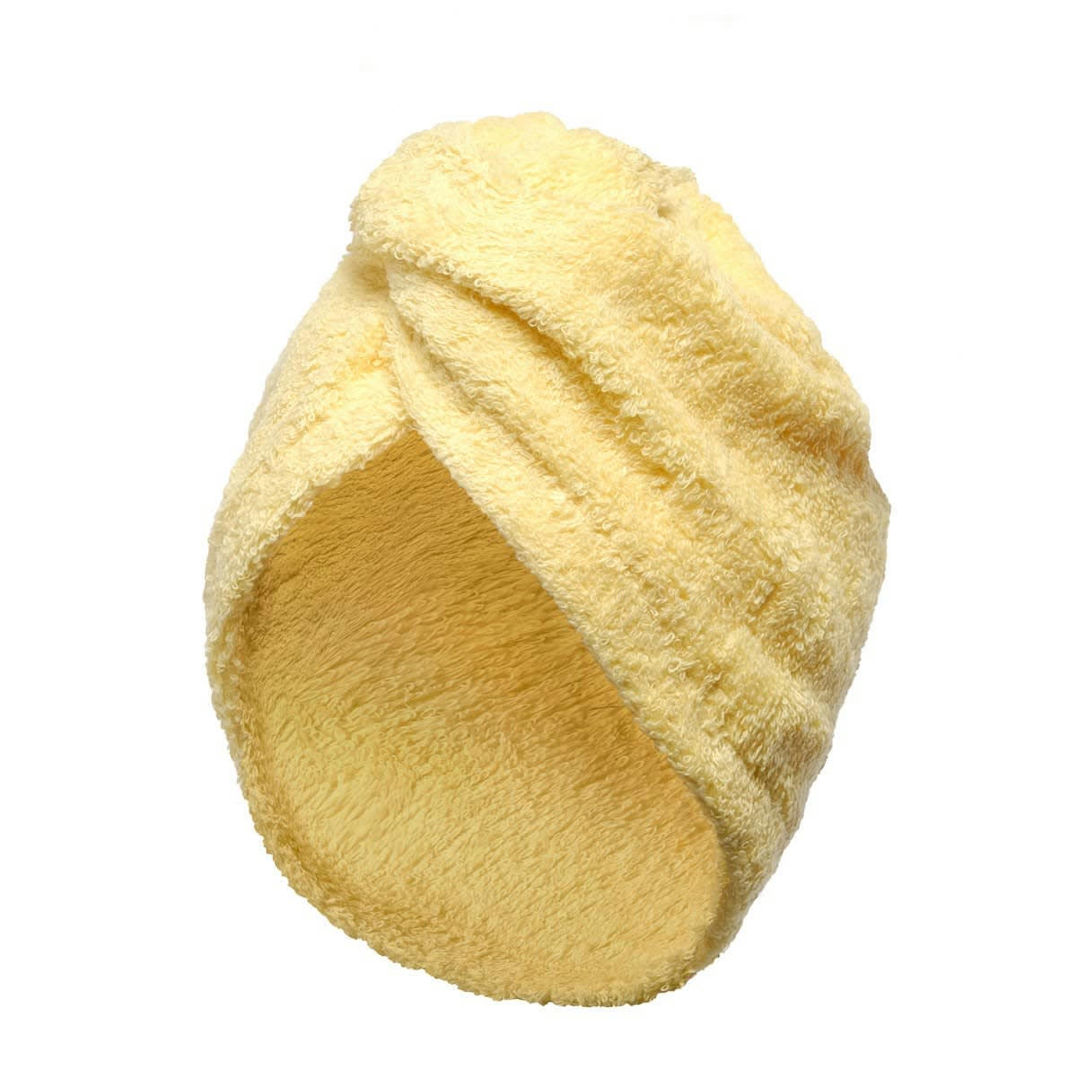 TURBAN DE BAIN - Turban éponge fermeture élastique en coton jaune