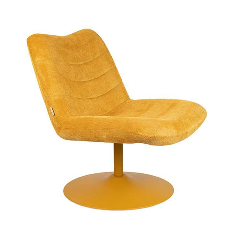 BUBBA - Fauteuil lounge en velours Jaune