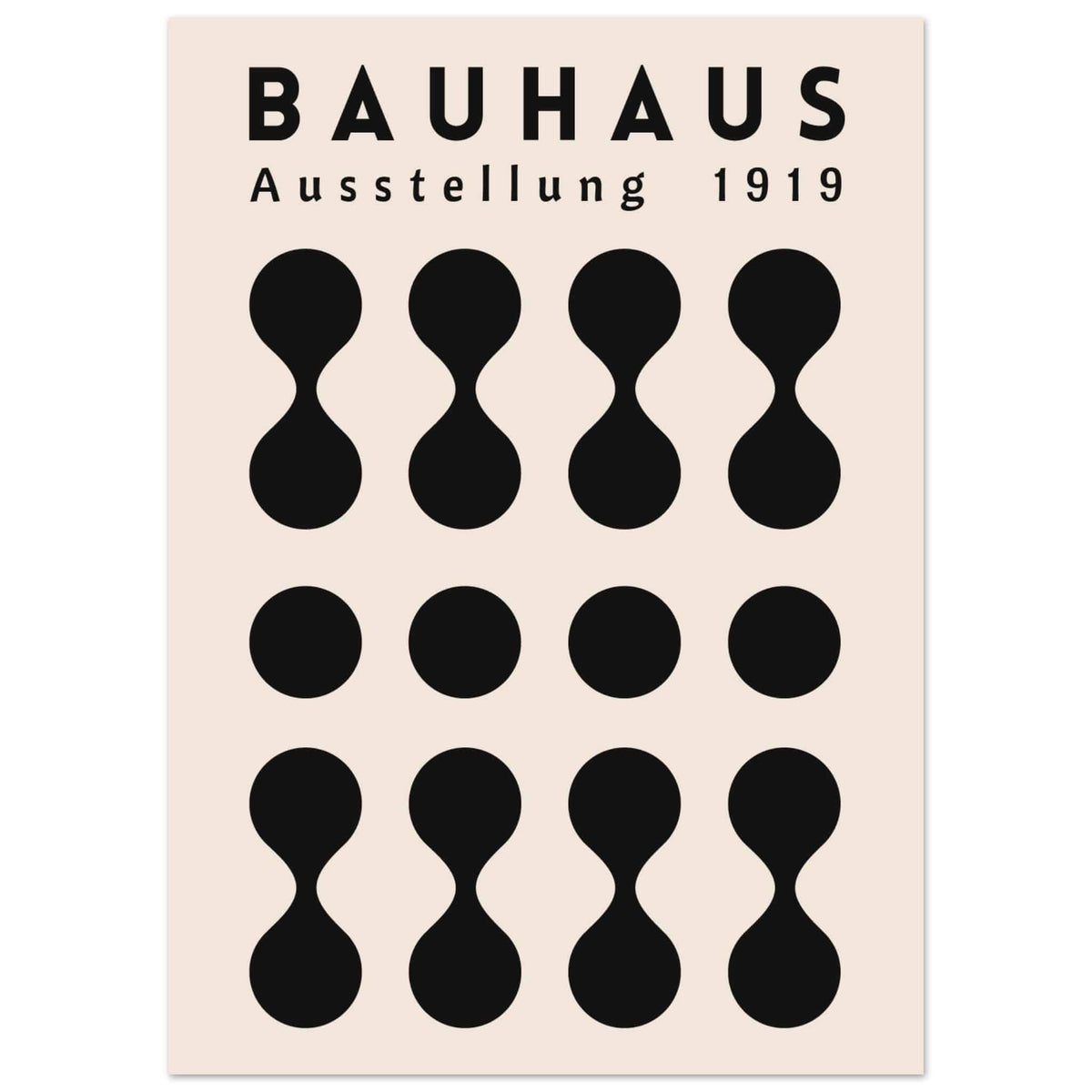 Artfulprints Poster Bauhaus - Ausstellung 1919  - 50x70 cm - Zwart / Wit