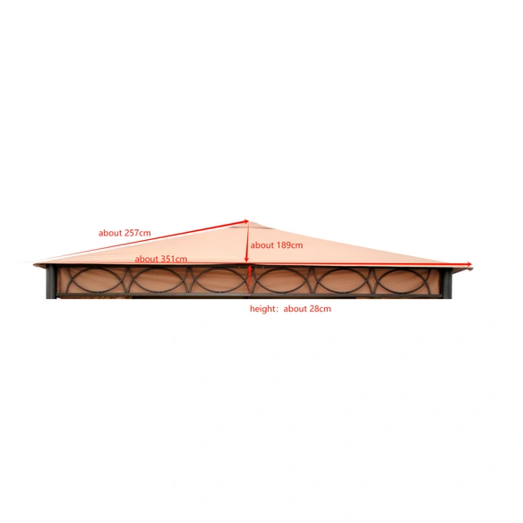 Ersatzplane, 3,50 x 3,50 m, hellbraun, passend zu Luxus Metallpavillon