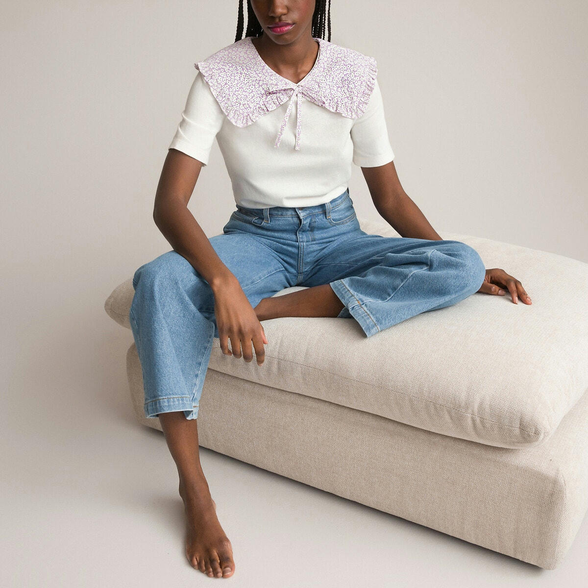 T-shirt col Claudine, manches courtes
