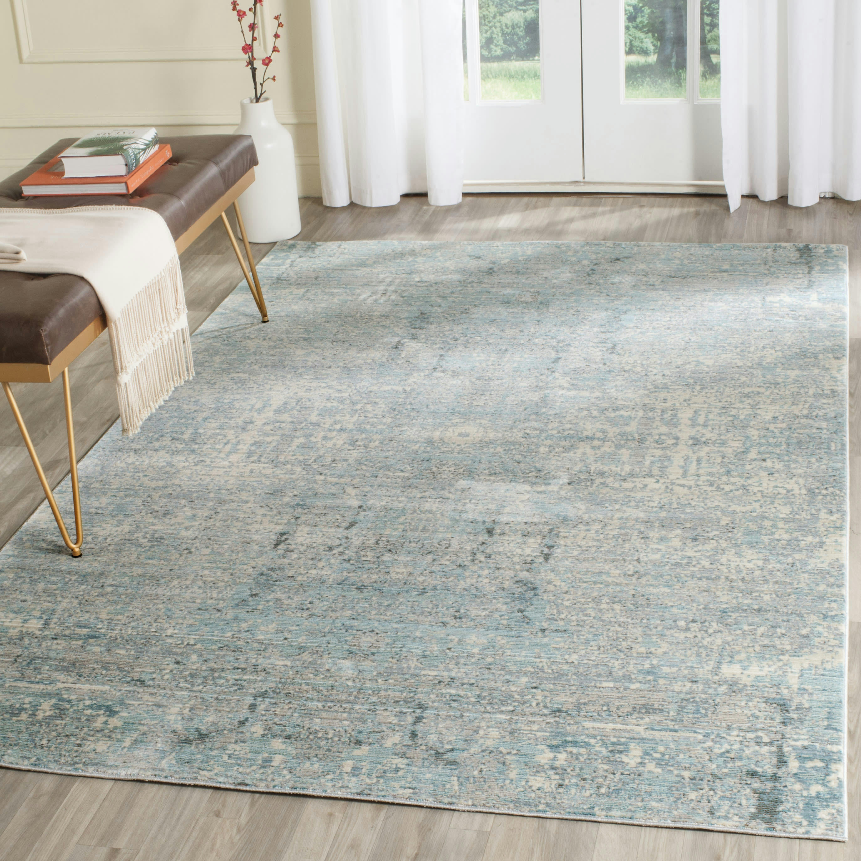 MYSTIQUE - Tapis de salon interieur en teal & multi, 152 x 244 cm