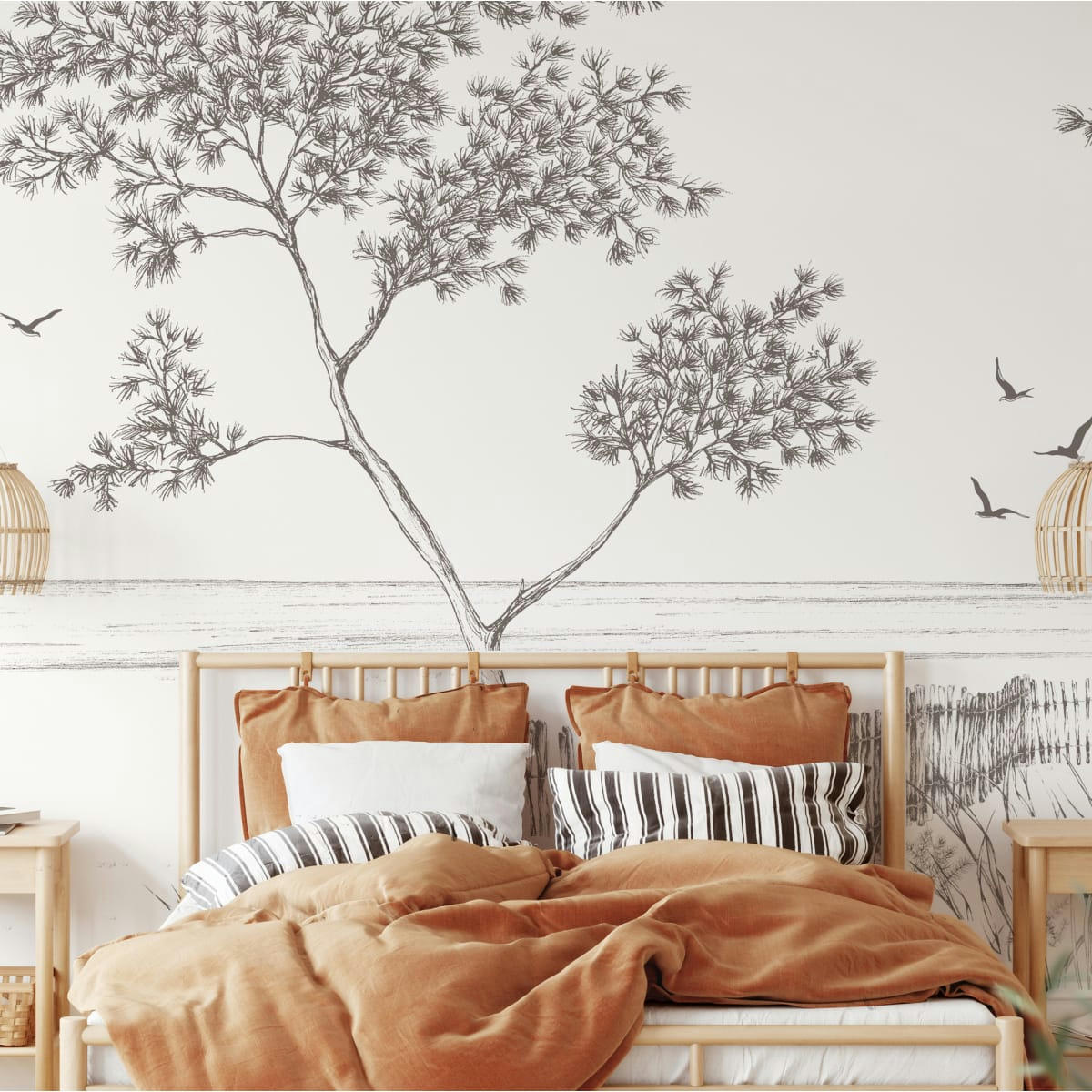 - Papier peint panoramique balade en bord de mer 300 x 250 cm