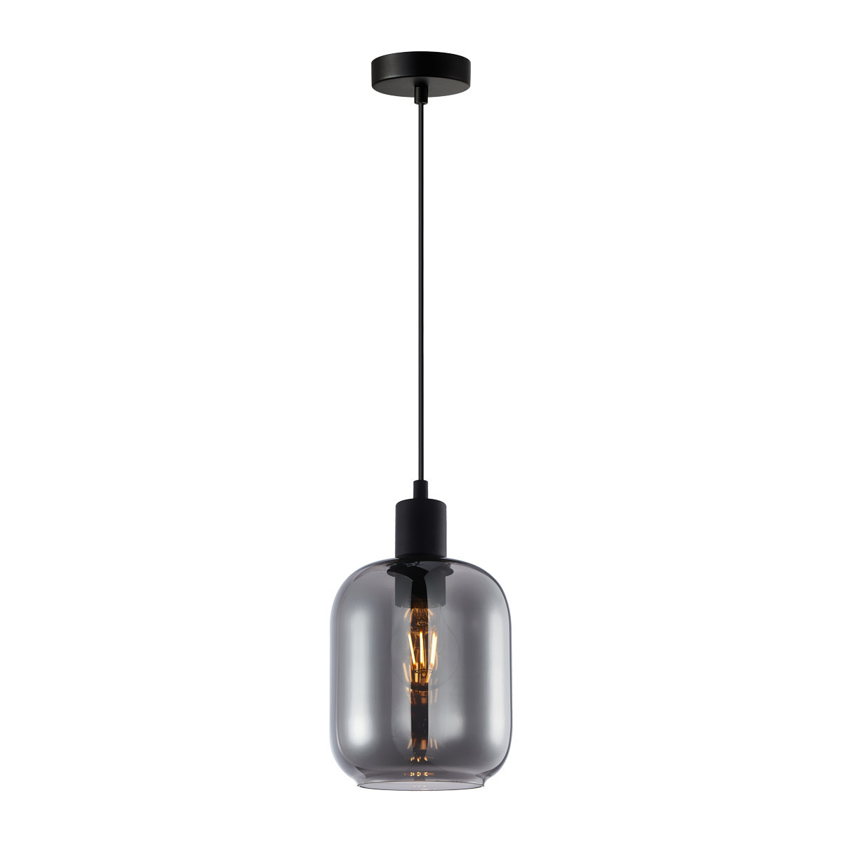 Lampa wisząca czarna-dymiona ZONA 1xE27x40W wym: 105x15x15 cm Italux