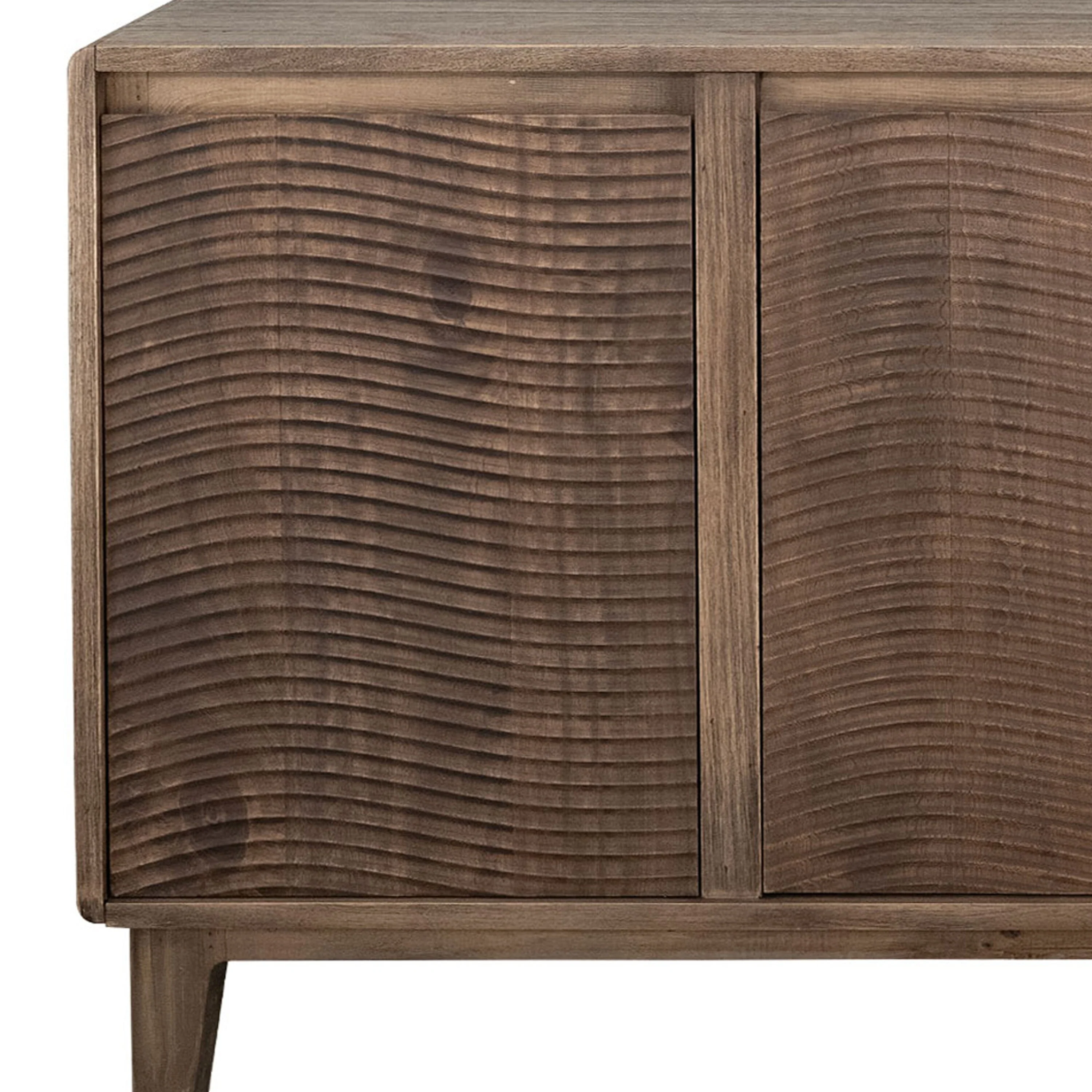 Oly Sideboard Console Buffet, 4 Doors, Natural Brown Frame, 68 Inch