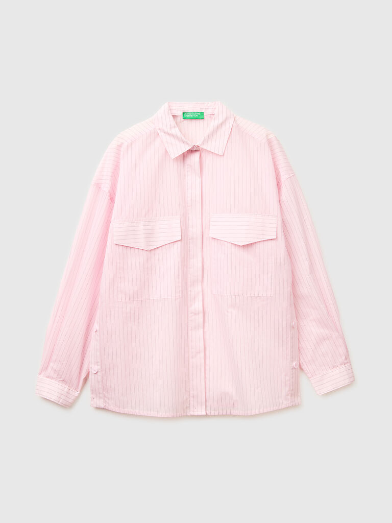 Striped shirt with slits