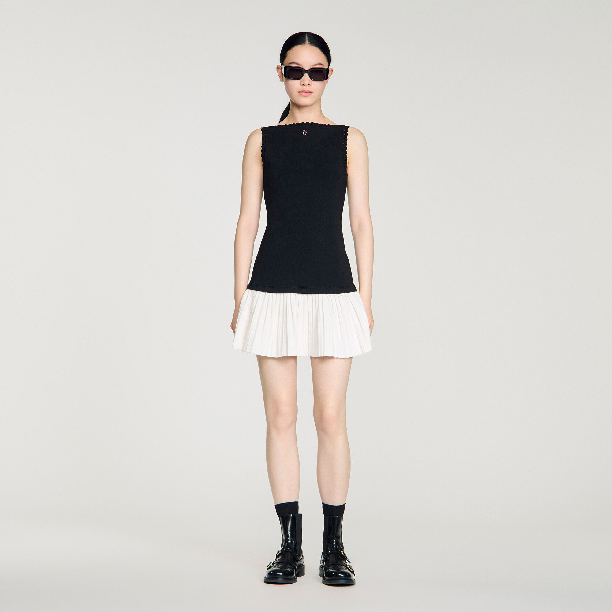 Robe courte bicolore