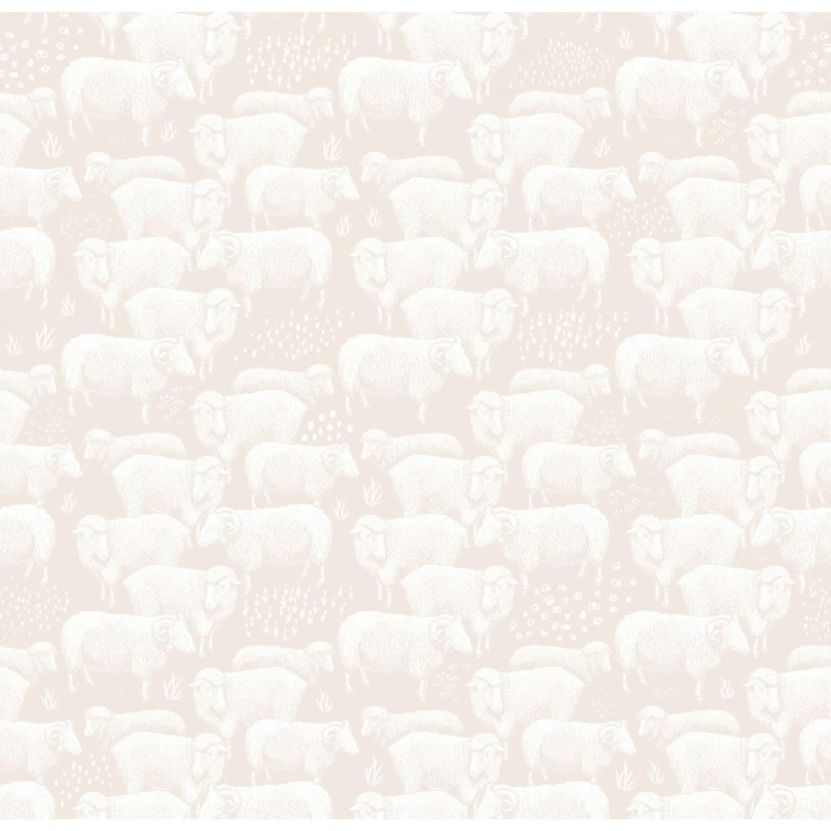 BERGERIE - ROSE TENDRE - Papier peint panoramique motif imprimé Rose 288x280cm