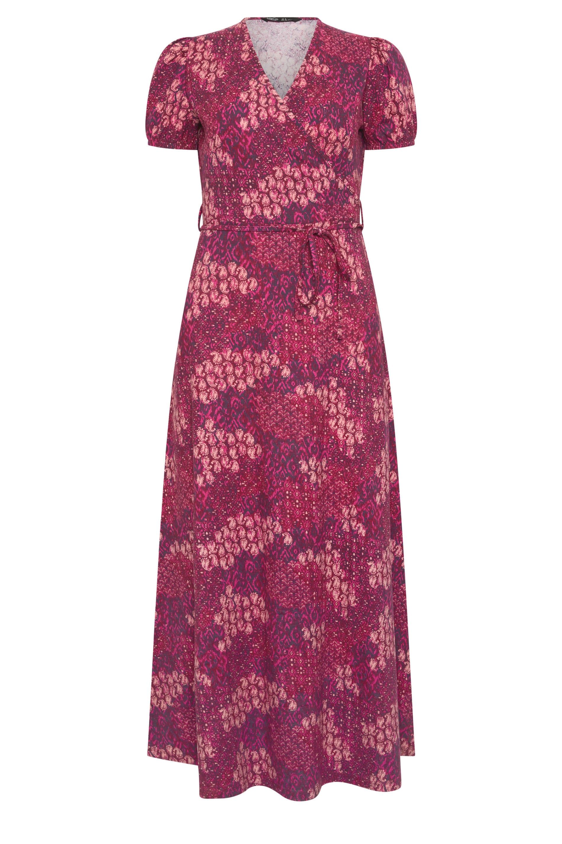 M&Co Petite Abstract Maxi Wrap Dress
