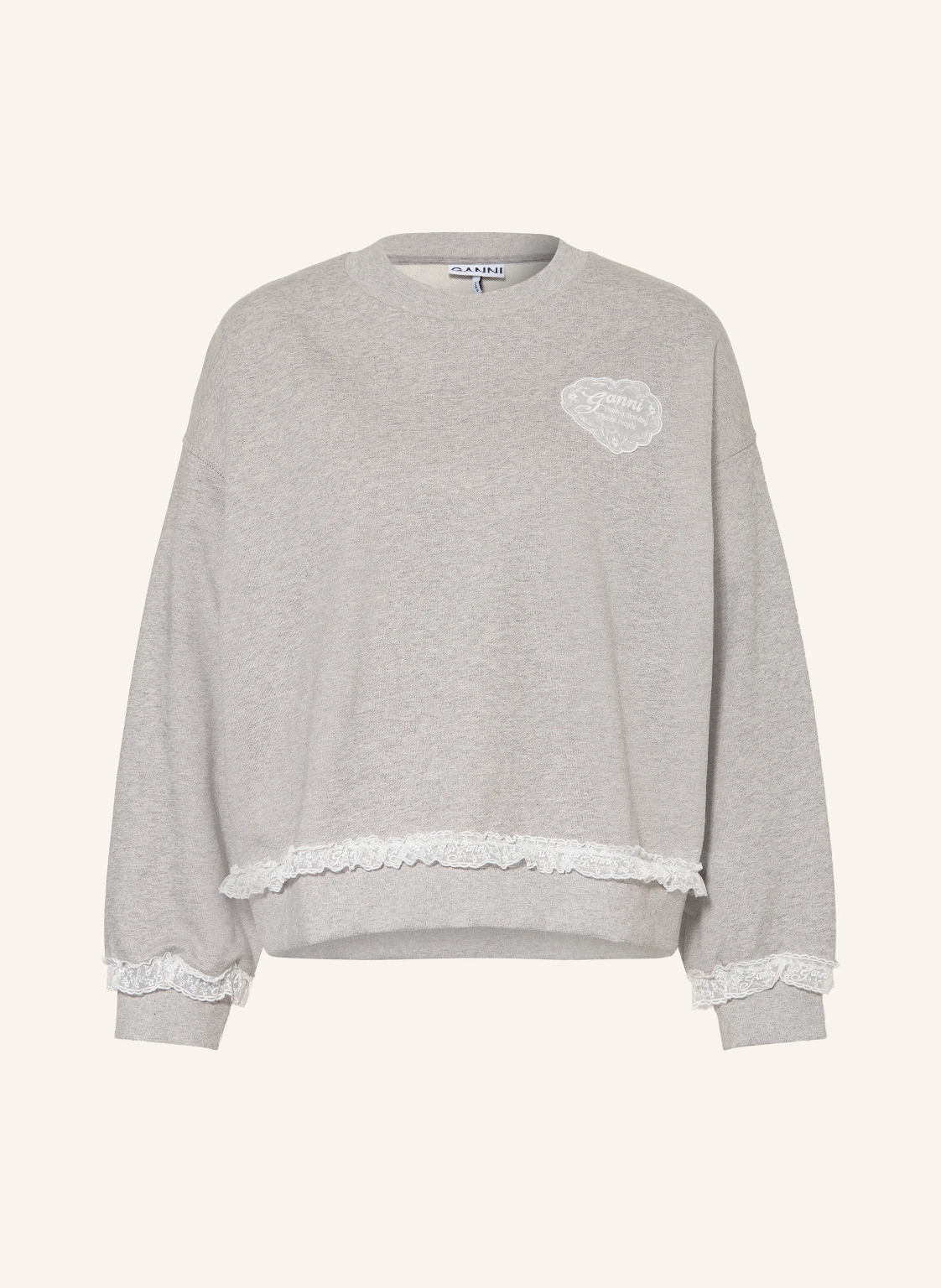 GANNI Sweatshirt mit Spitze