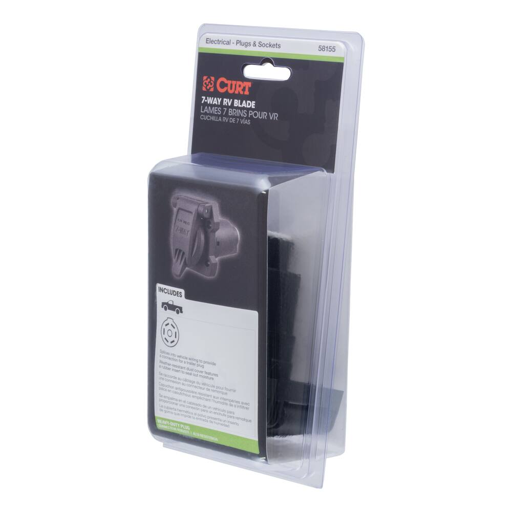 CURT Heavy-Duty 7-Way RV Blade Connector Socket (Vehicle Side)