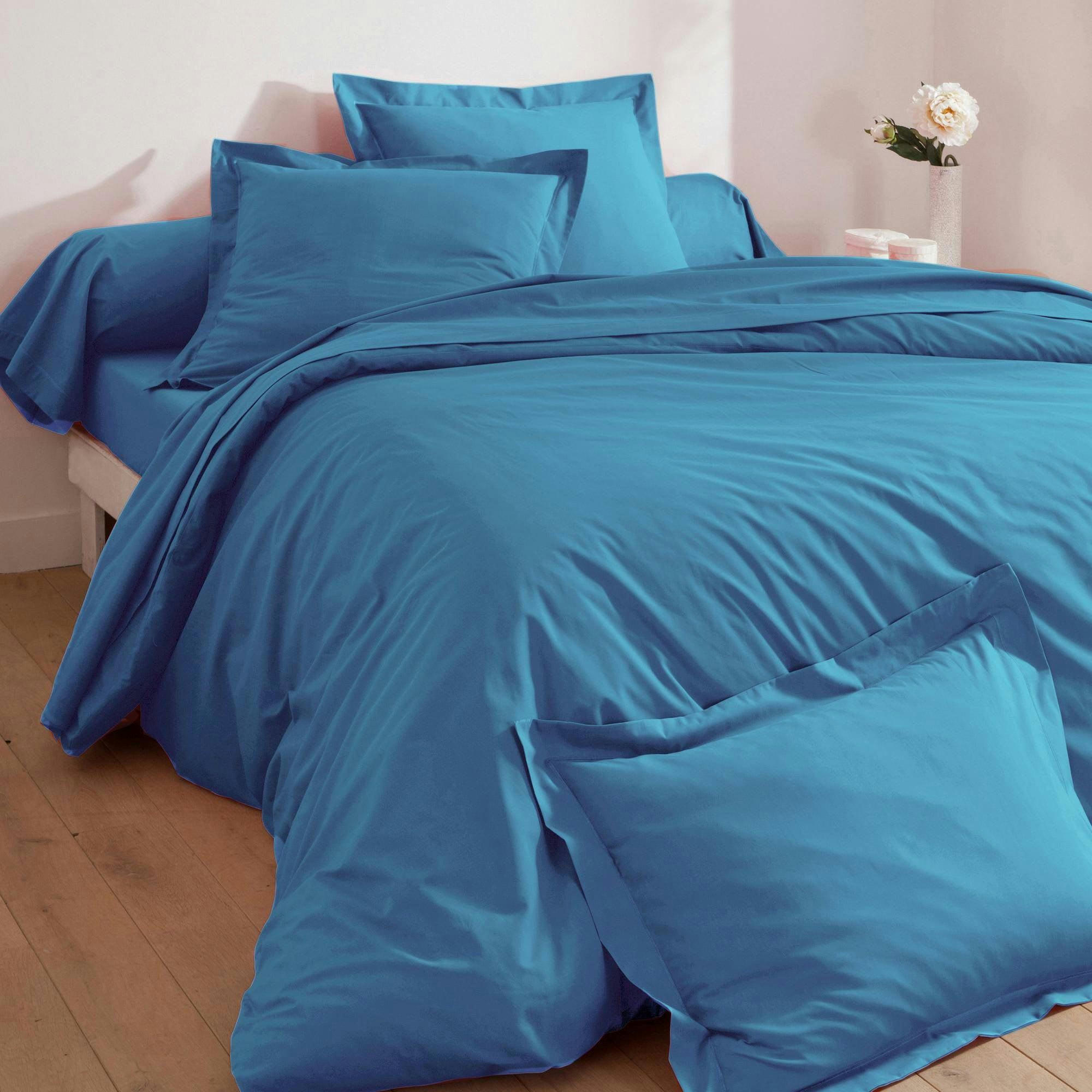 COTON UNI LAURÉAT - Housse de couette 200x200 bleu océan en coton