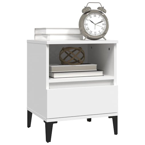 NNEVL Bedside Cabinets 2 pcs White 40x35x50 cm