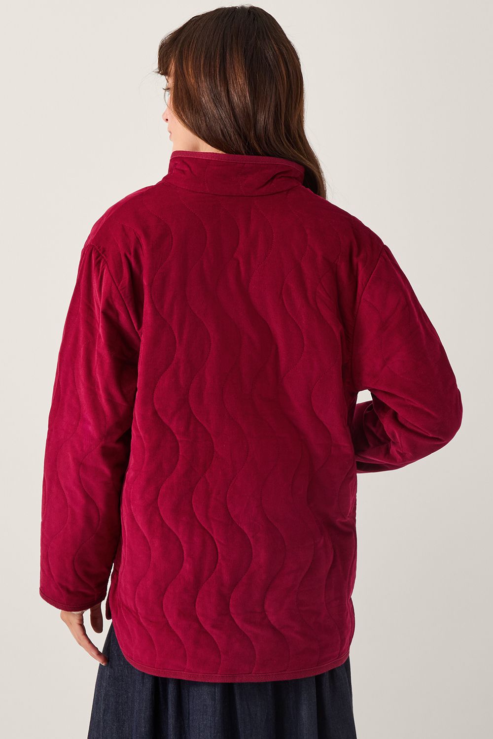 Monsoon Mandy Corduroy Quilted Jacket Red