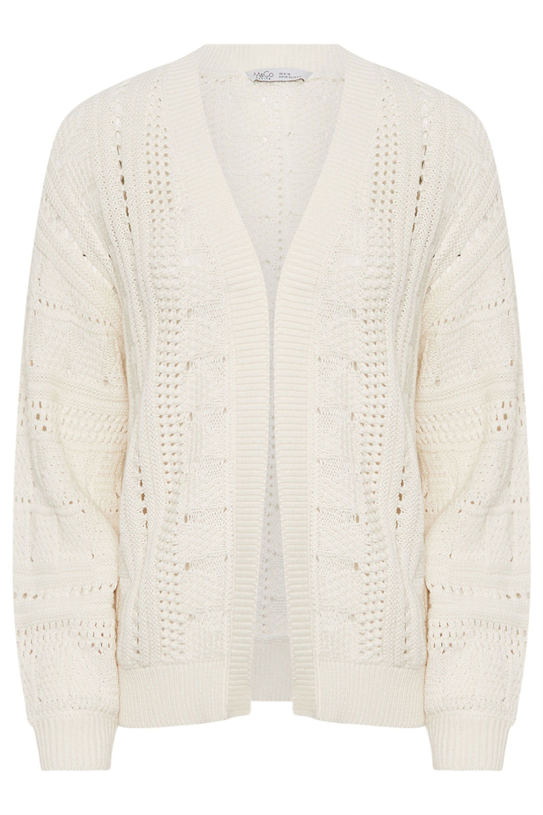 M&Co Petite Crochet Knitted Cardigan