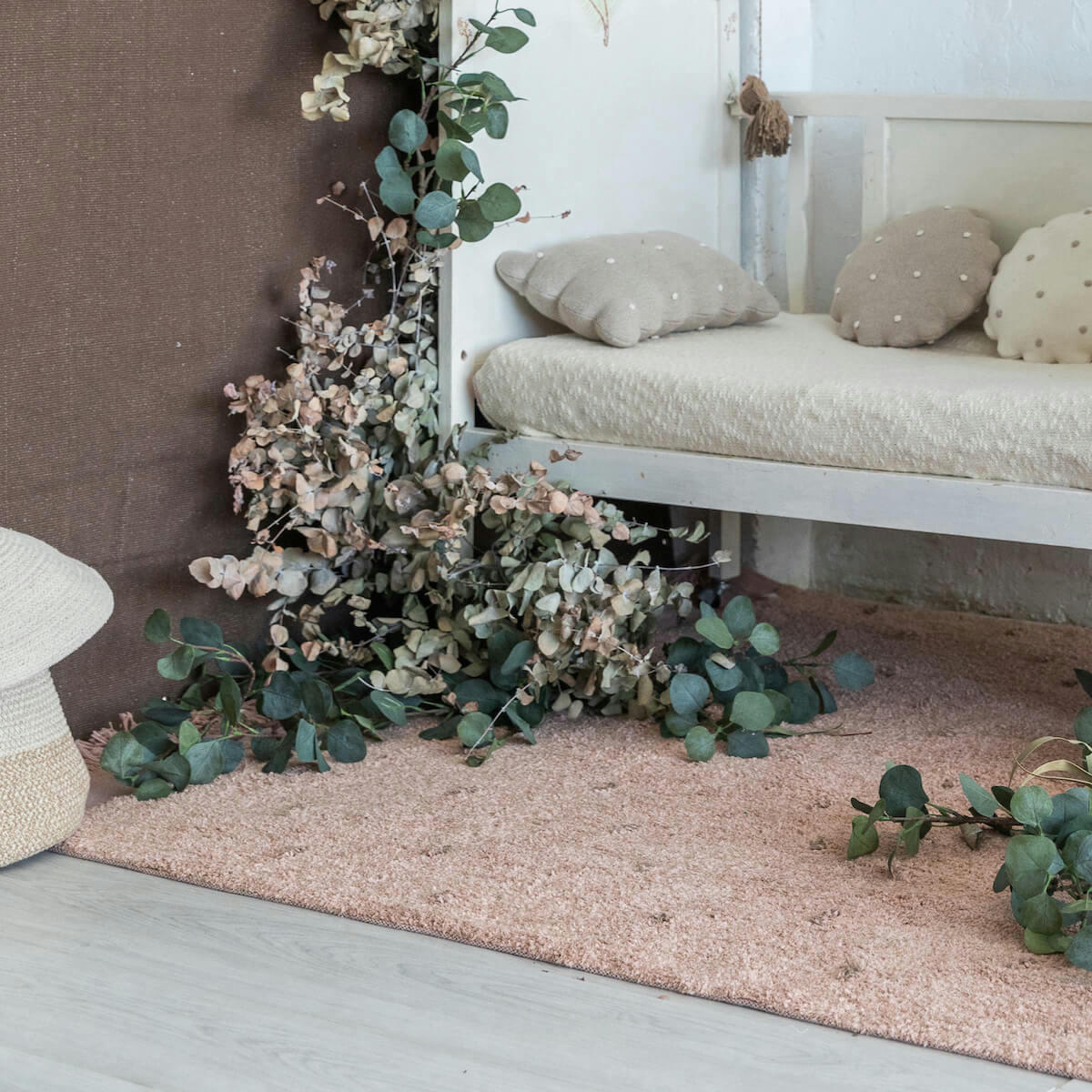 WOODS SYMPHONY - Tapis coton lavable nude 140x200cm