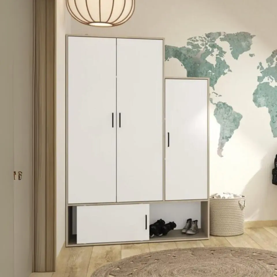 CALICOSY - Kleiderschrank 4 T&uuml;ren ERWAN - 52x133x195 cm