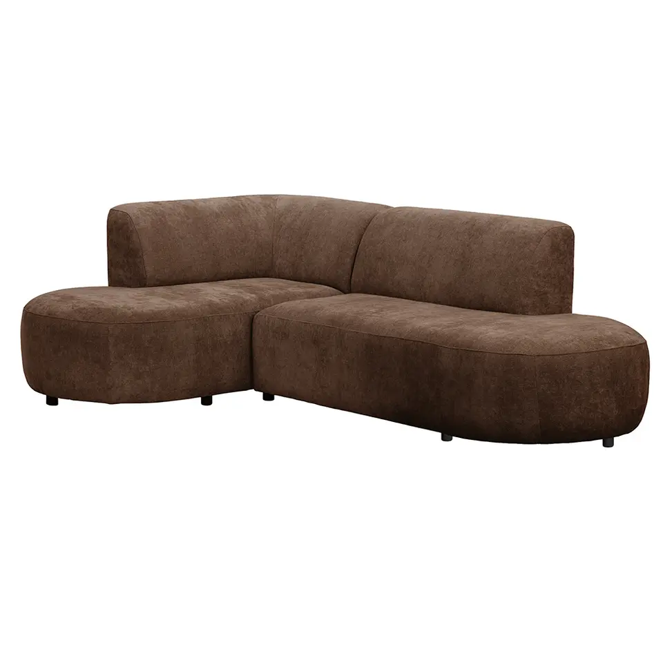 Hoekbank Luna links - stof Rebel - terra