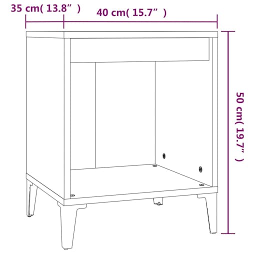 NNEVL Bedside Cabinets 2 pcs High Gloss White 40x35x50 cm
