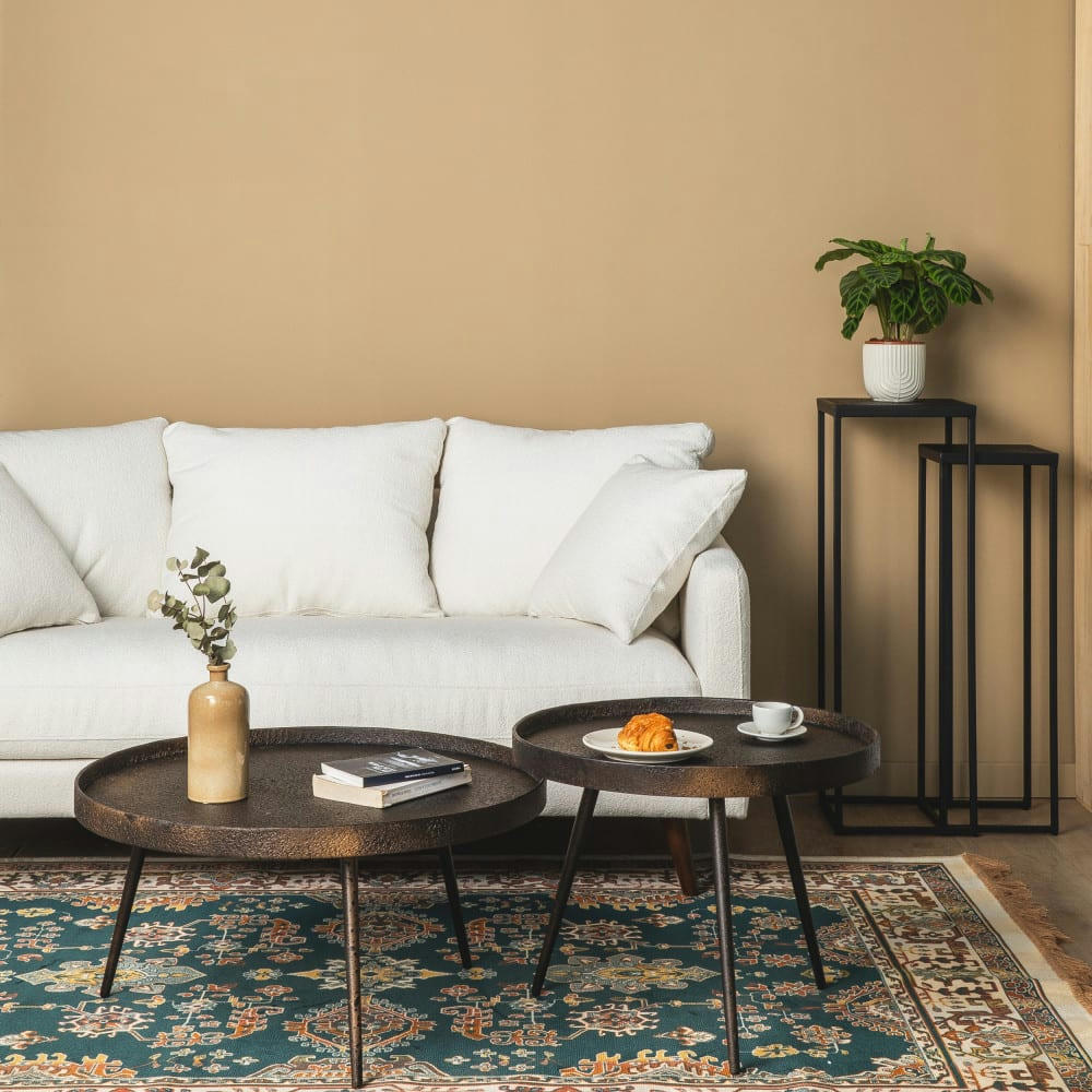 JONAMAI - Table basse ronde en métal D58cm bronze