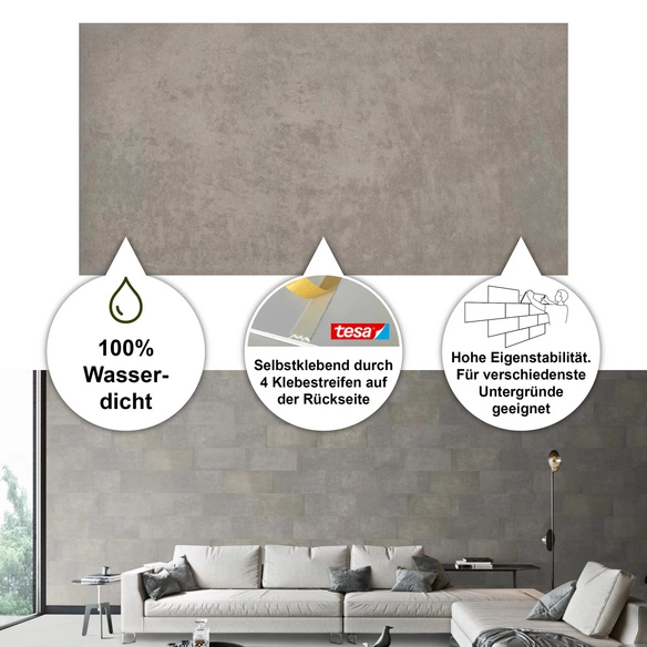 Wandverblender, grau, Kunststoff, Stärke: 4 mm