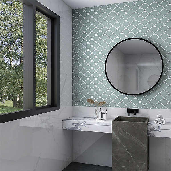 Mosaïque céramique gris L. 25,9 x l. 27,3 cm GoodHome