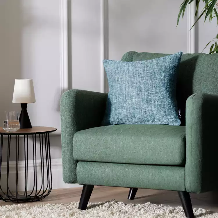 Habitat Woven Cushion - Blue - 43x43cm