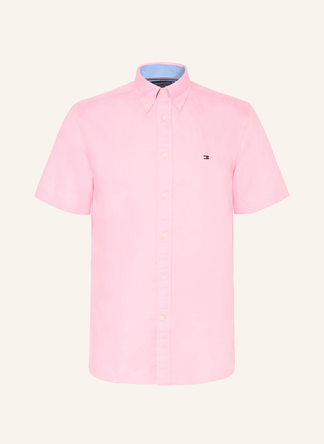 TOMMY HILFIGER Kurzarm-Hemd Regular Fit mit Leinen
