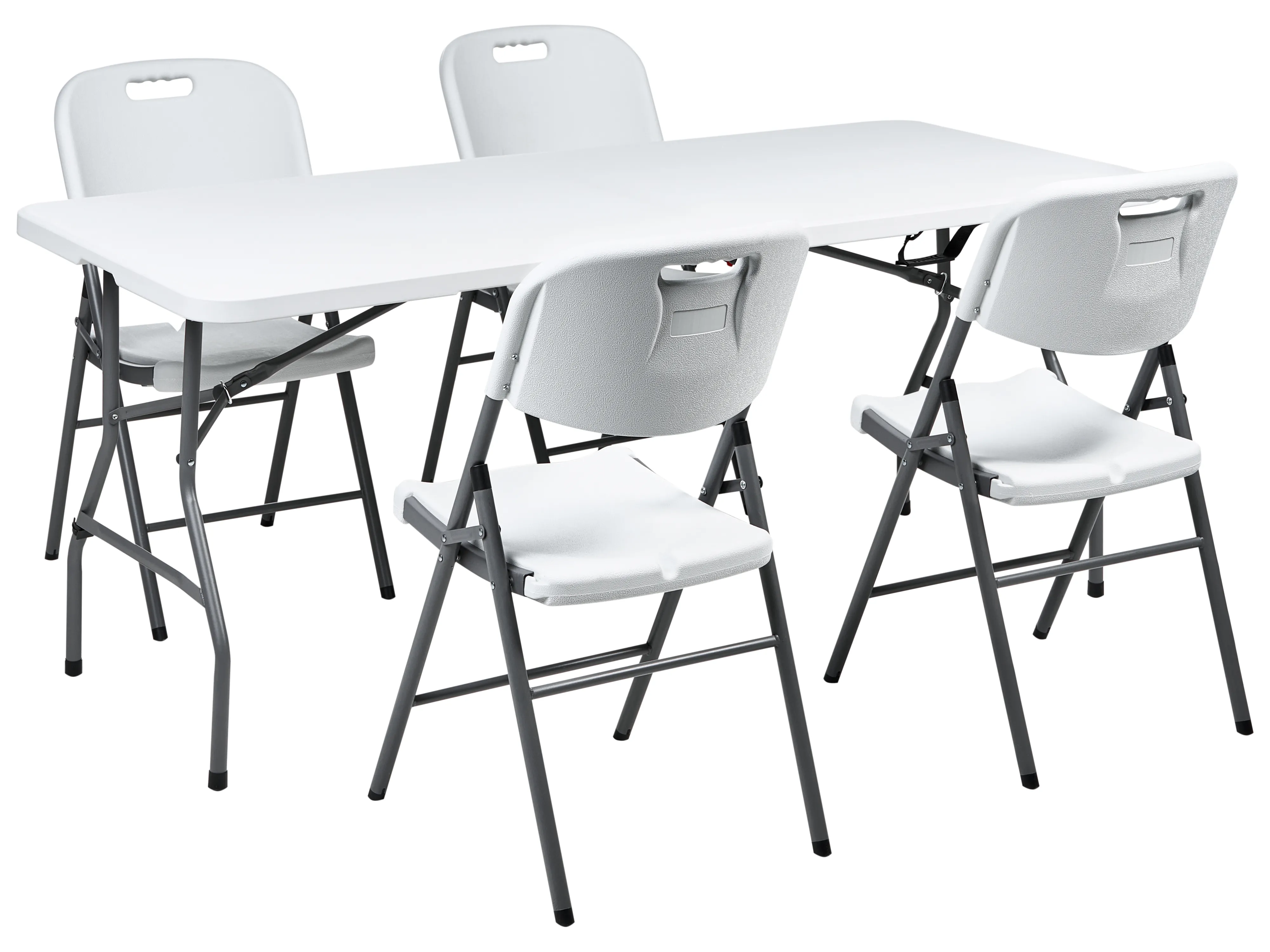 Garden Dining Set 4 Seater CUGNOLI Folding White