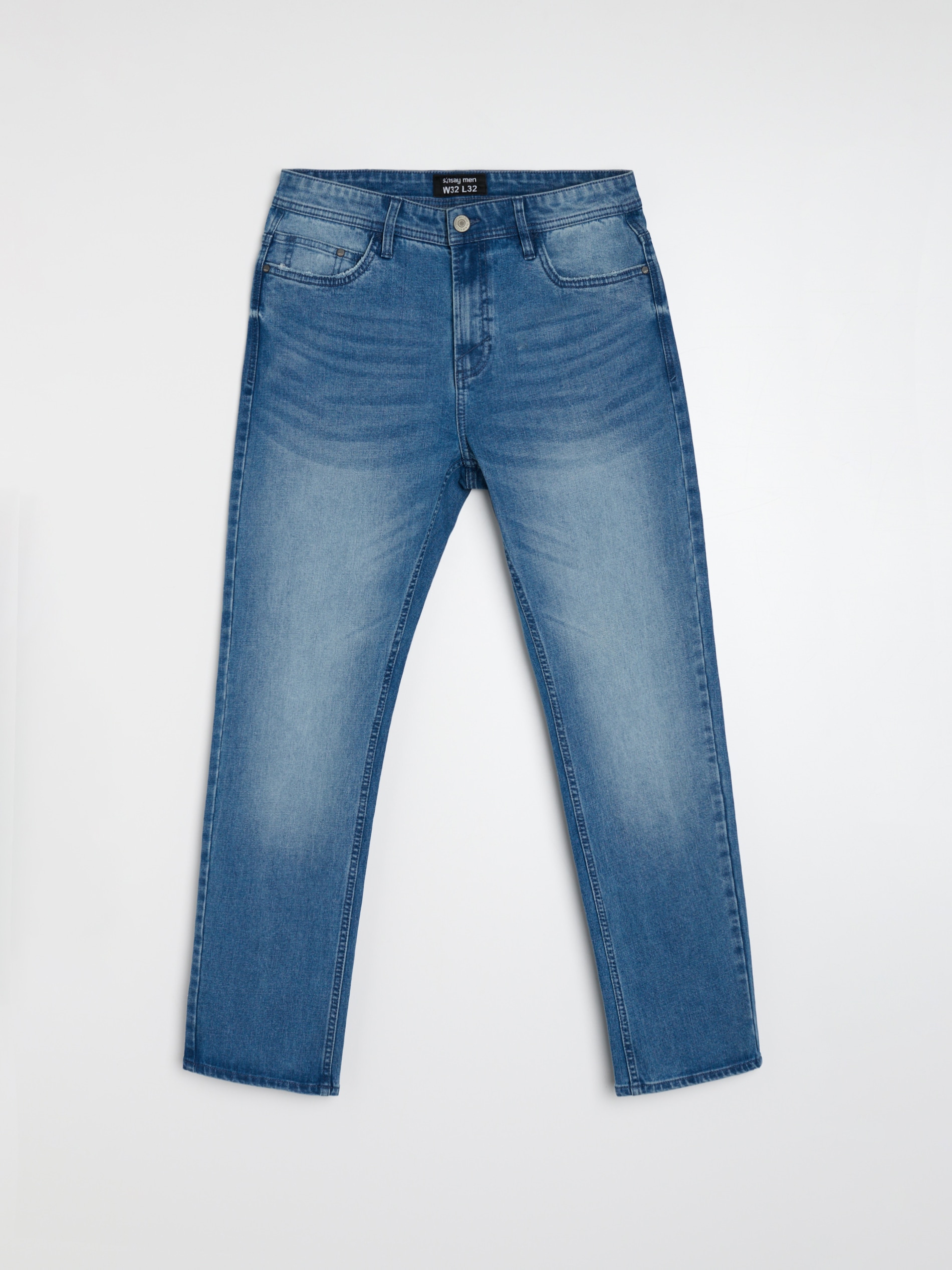 Jeansy regular fit z efektem sprania