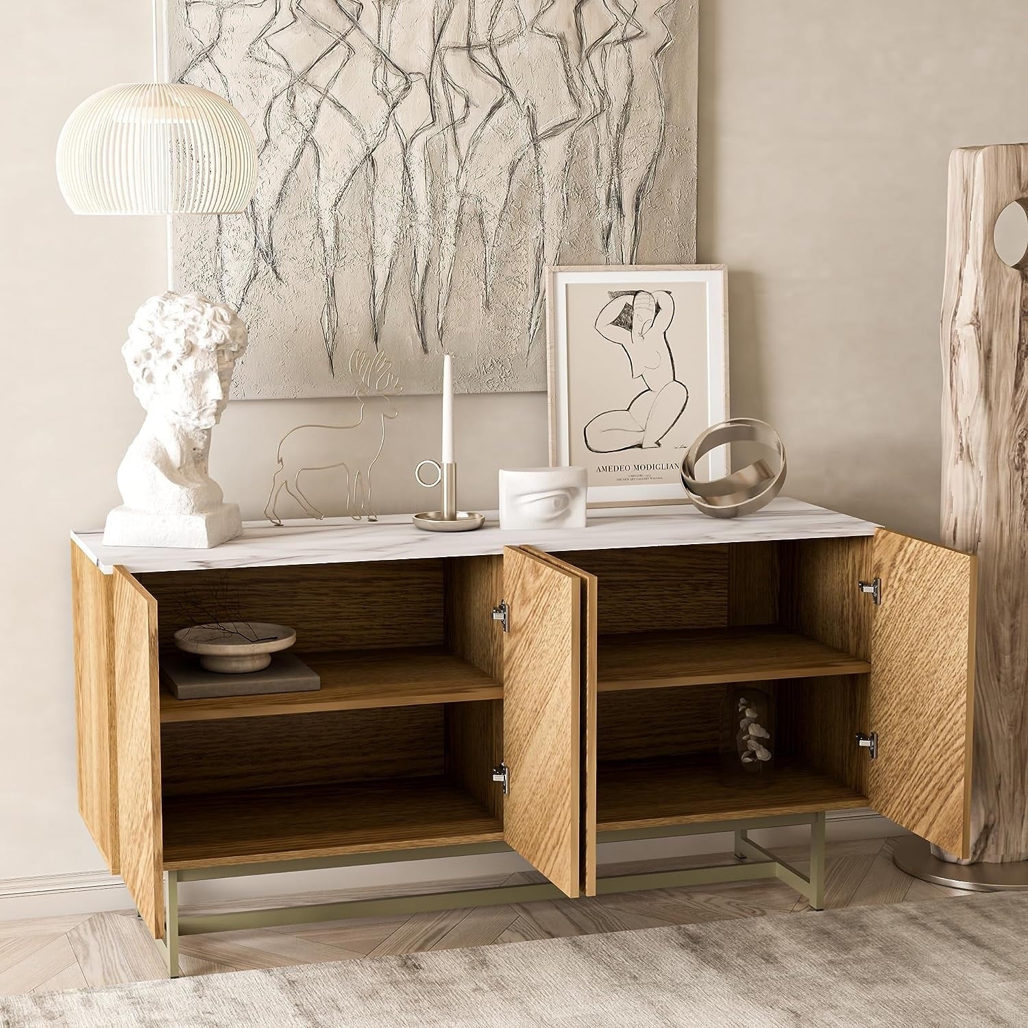 Roomfitters Media Console Cabinet/TV Stand/Side board up to 60 - 58 inches