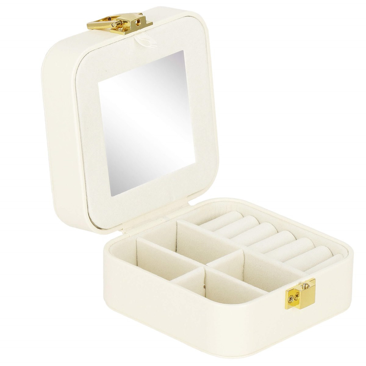 Szkatułka na biżuterię 10x10x5 cm organizer z przegródkami