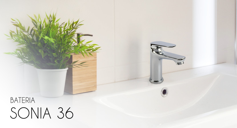 Bateria umywalkowa SONIA36 YOKA HOME stojąca łazienkowa chrom