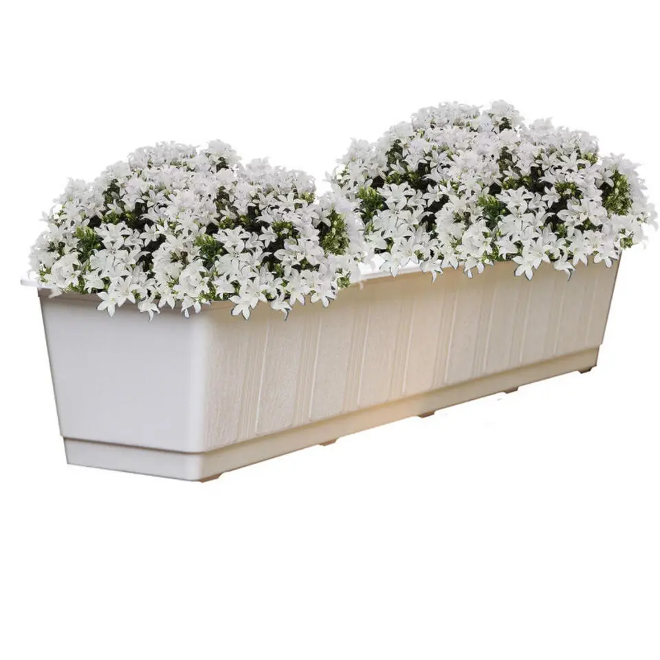 Geli Plantenbak - wit - rechthoekig - kunststof - 80 x 17,5 cm