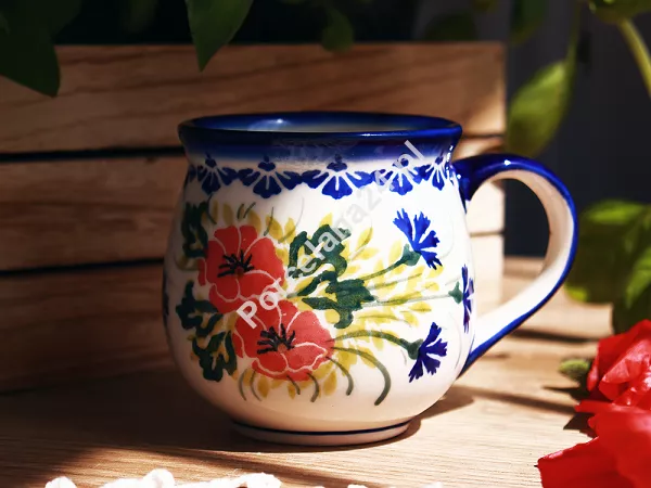 Kubek baryłka 0,3 L Bolesławiec - Maki Smolińskiej gat. I