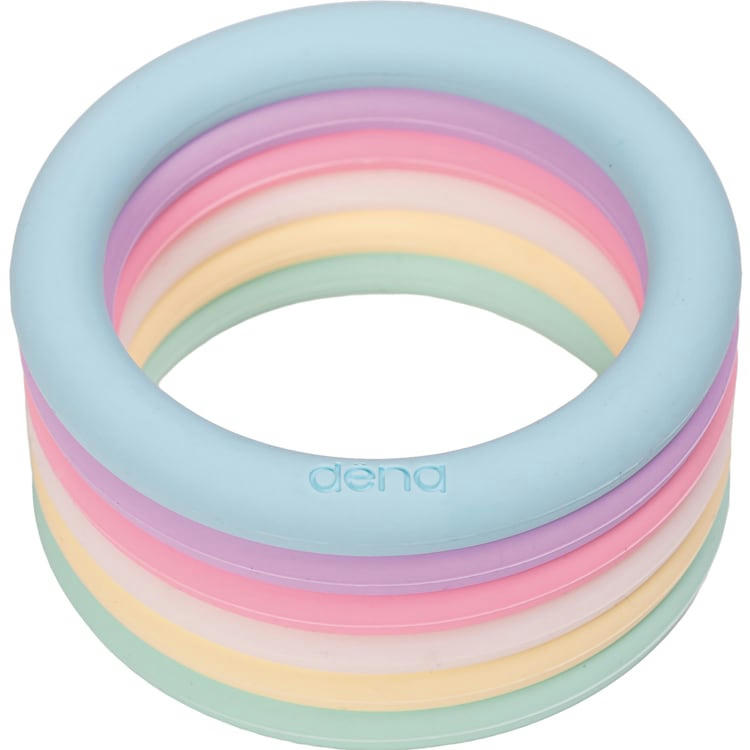 - Lot de 6 anneaux en silicone Pastel