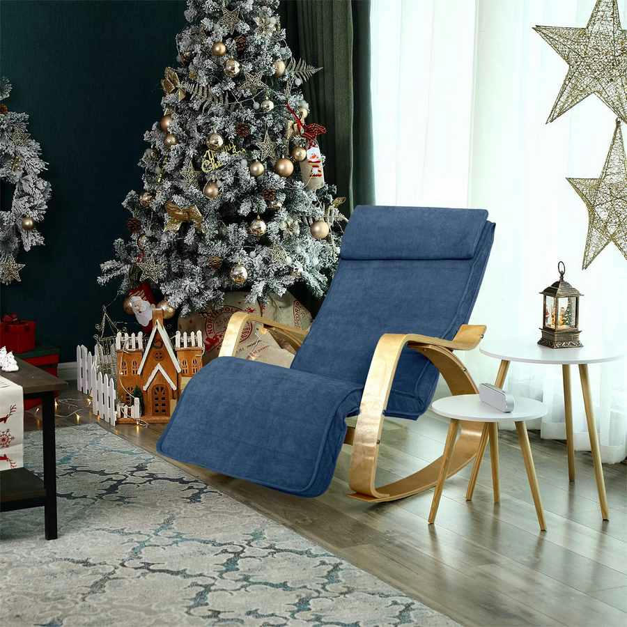 ROCKING - Rocking chair rembourré bleu