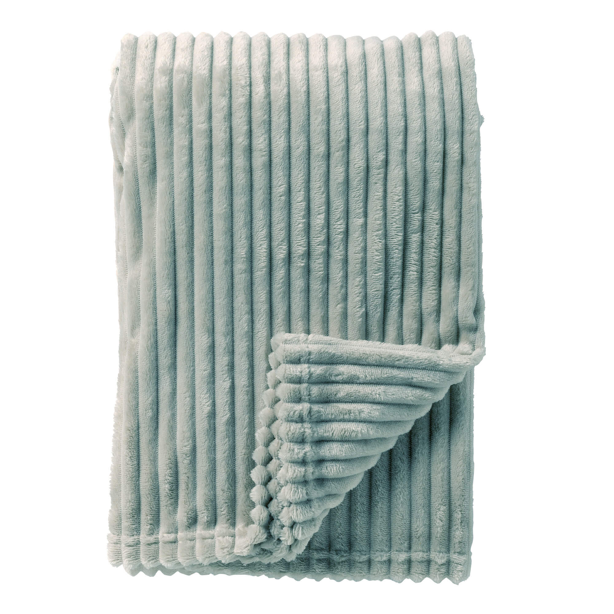 MARTHY - plaid 140x180 cm - zacht ribfluweel - corduroy - Jadeite - groen