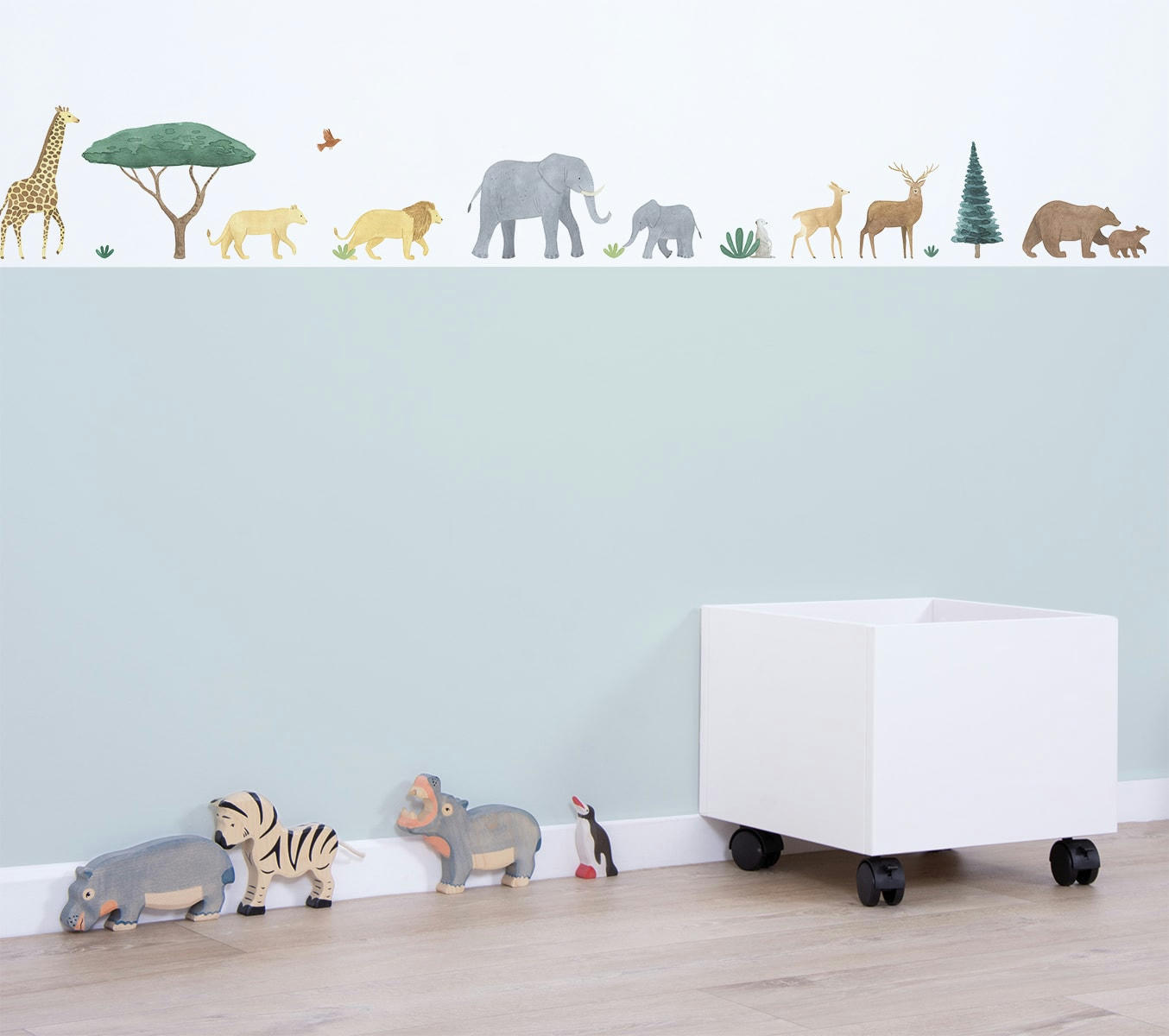 LIVING EARTH - Stickers muraux les animaux du monde en vinyle mat multicolore