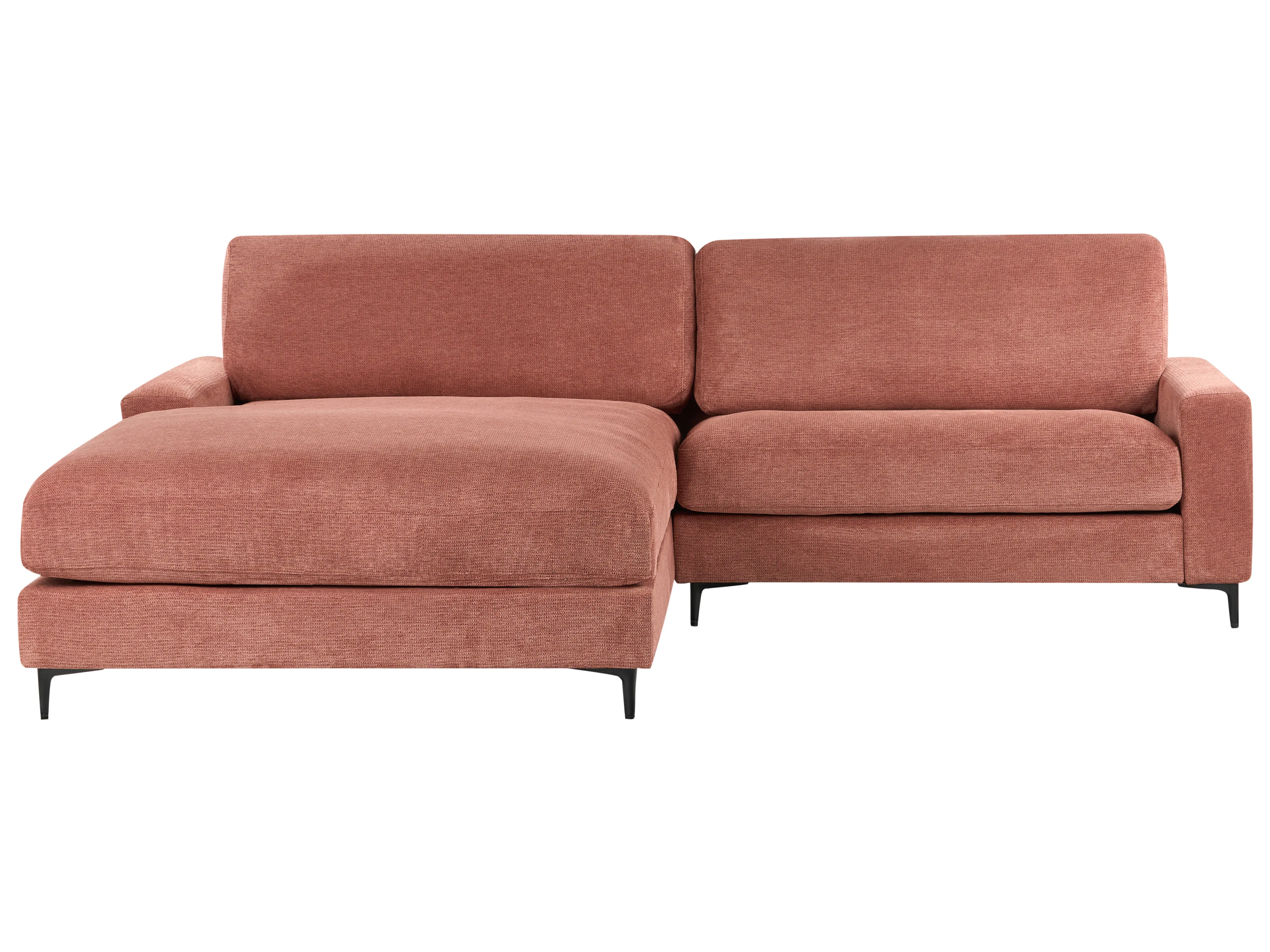 Corner Sofa 3 Seater MALOY Fabric Red Right Hand