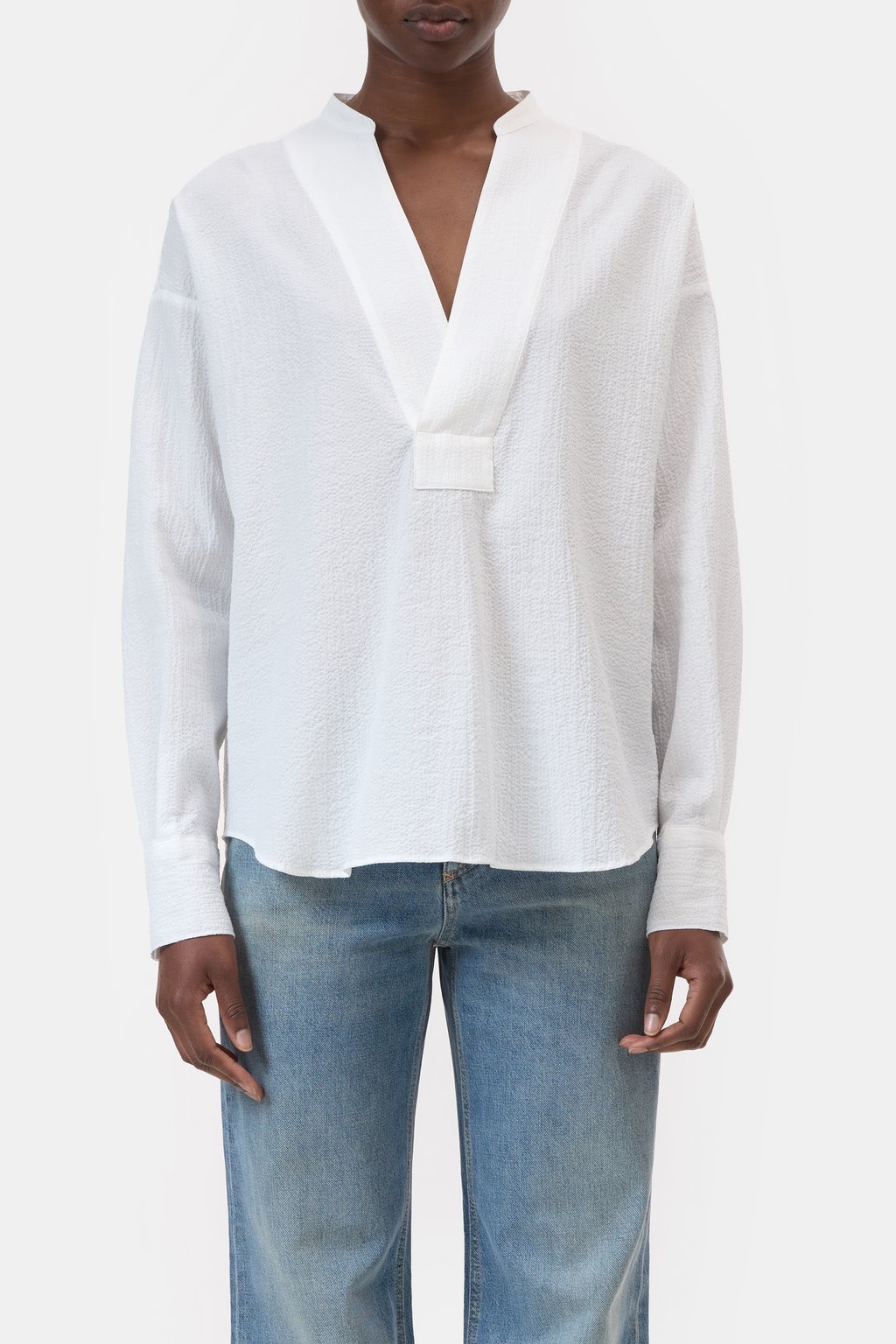 Baumwoll-Bluse im Tunika-Stil