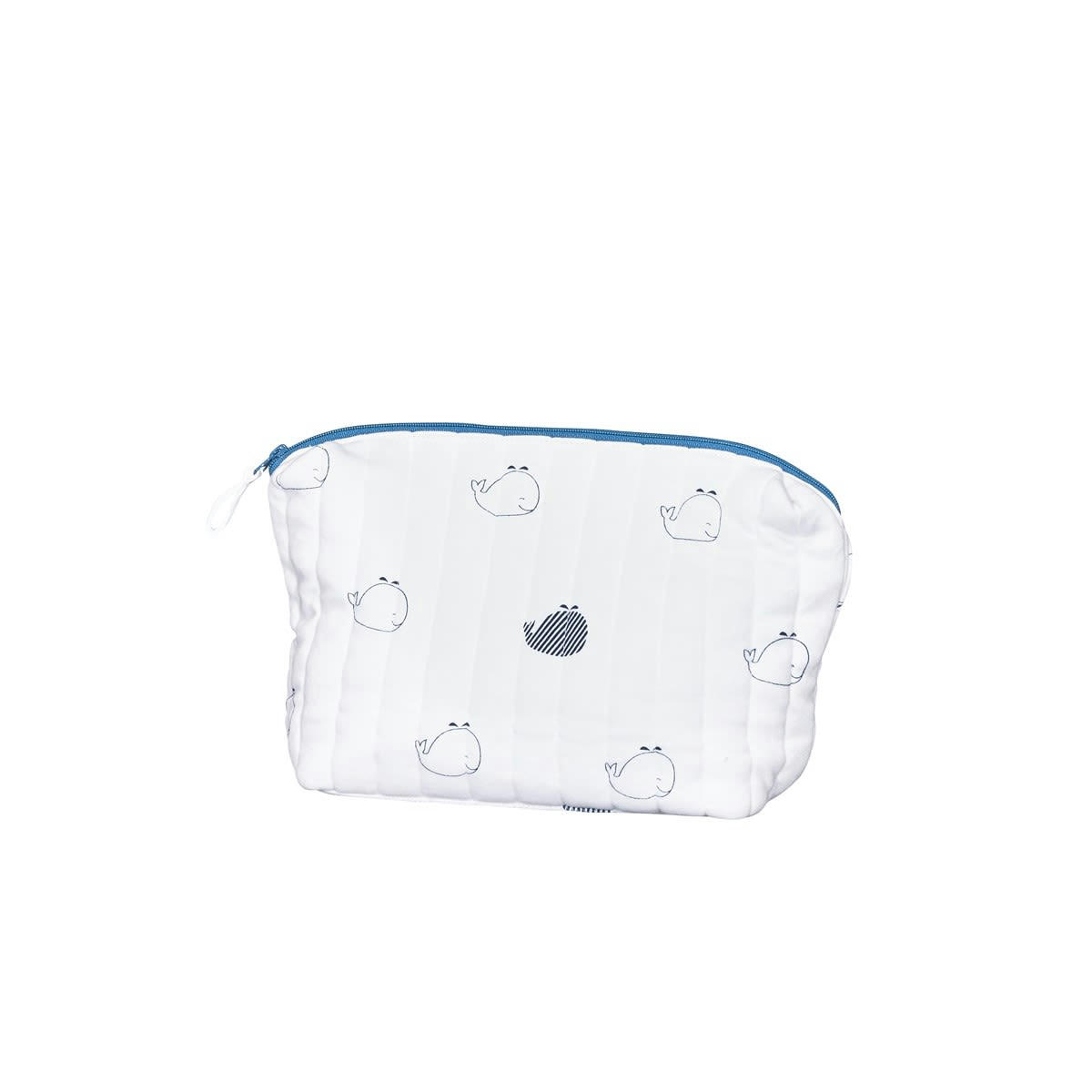 BLUE BALEINE - Trousse de toilette en coton Bio blanc