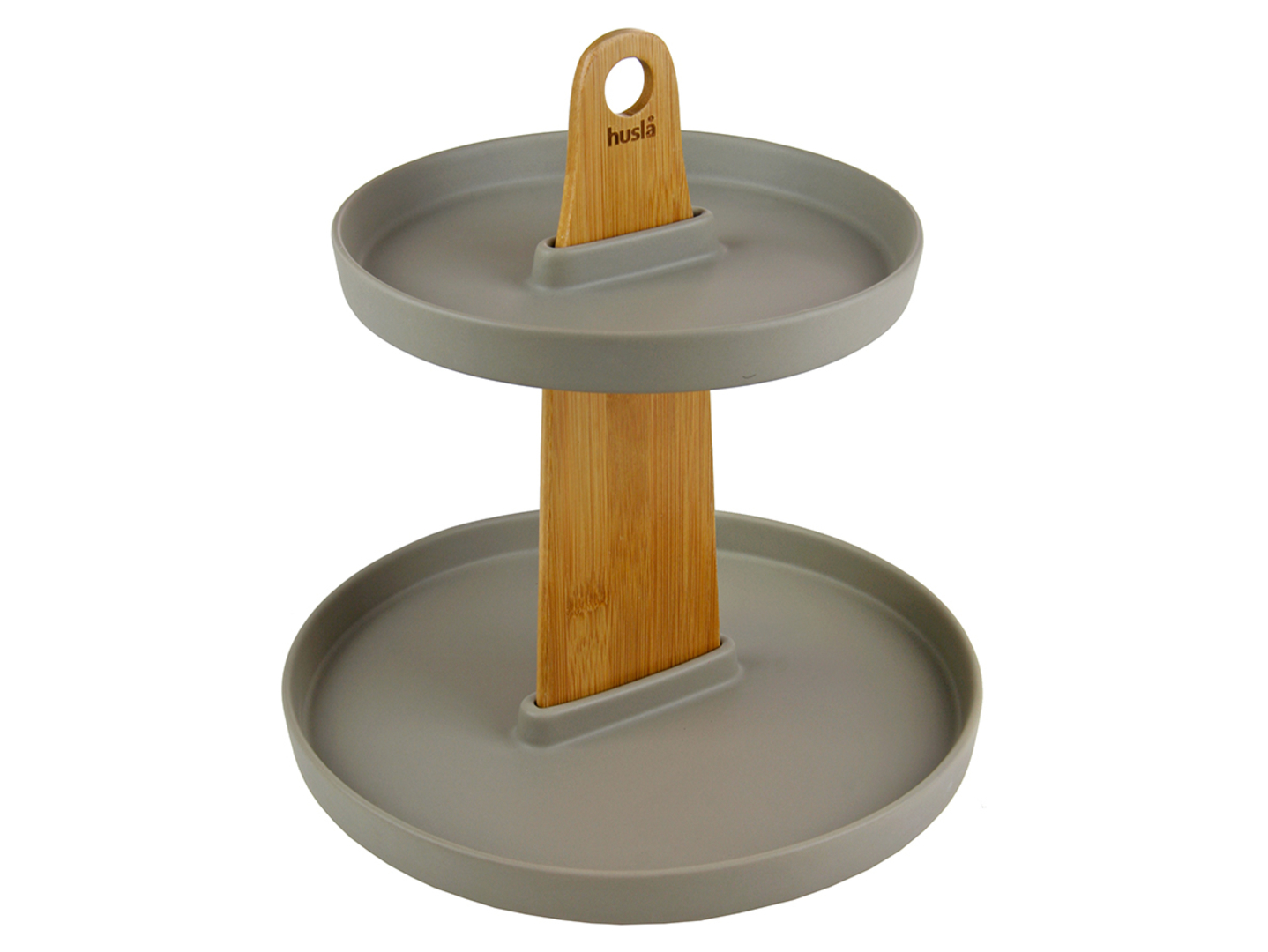 Patera dwupoziomowa Husla ceramiczna 20 cm szara