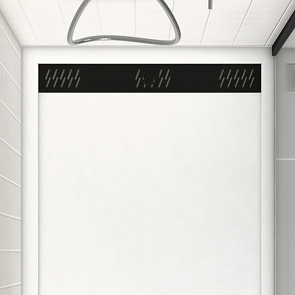 Grille d'évacuation l.79,5 cm pour receveur de douche Pedra et Pure 2, noir, Galedo