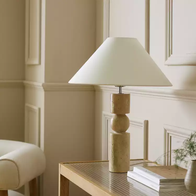 Habitat Travertine Table Lamp - Natural