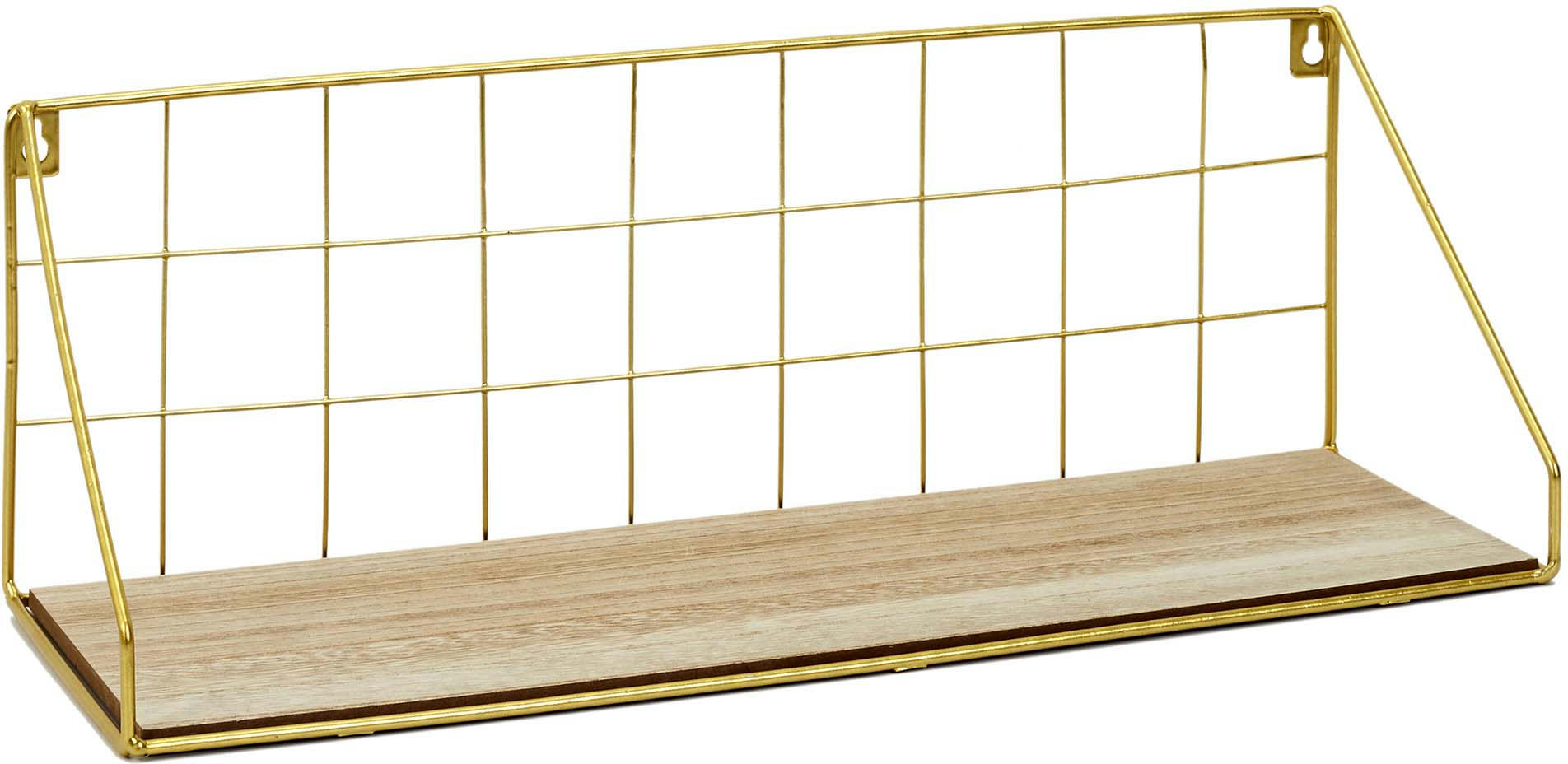 - Etagère rectangulaire dorée 15 x 15 x 44 cm