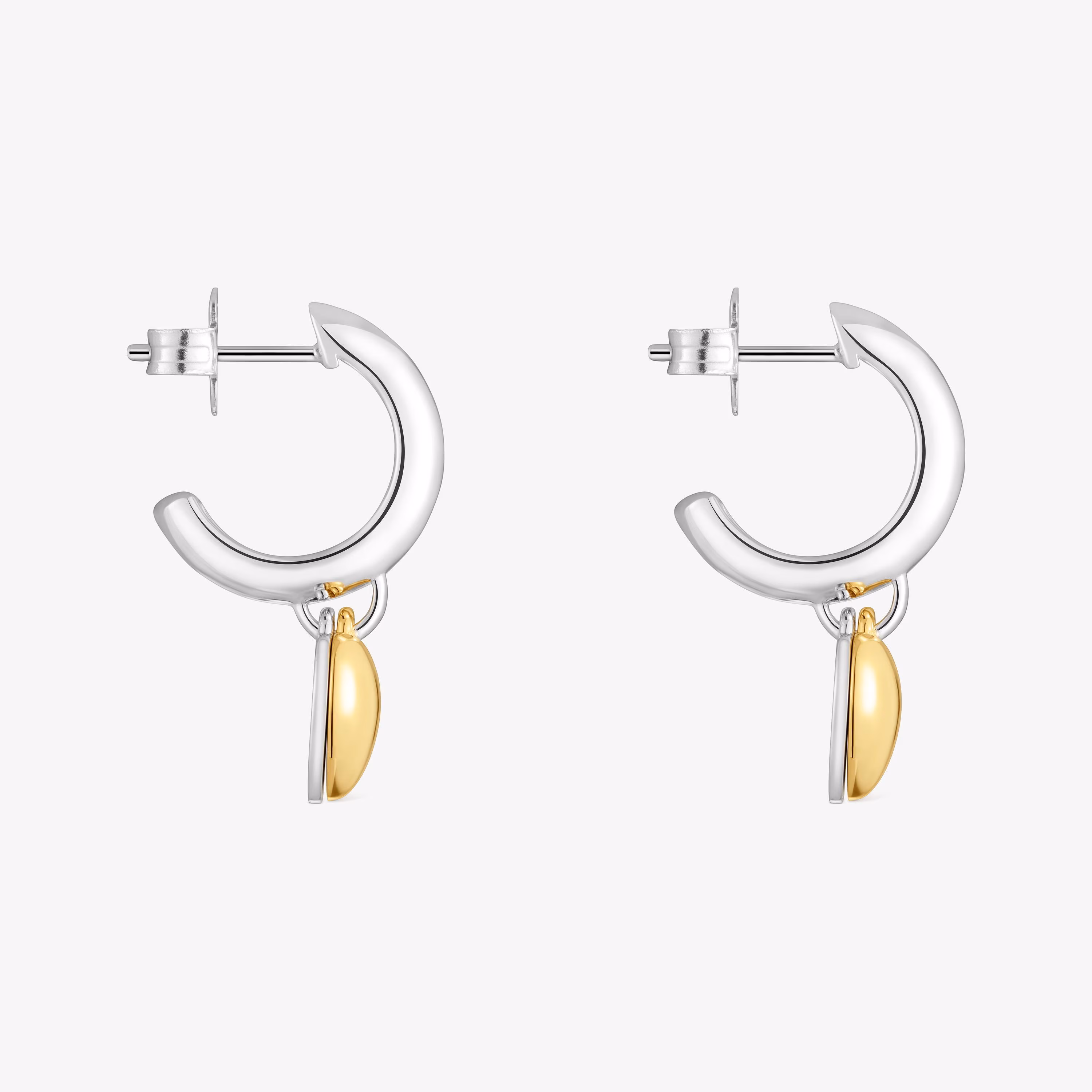 Pendientes aro bicolor con motivo doble corazón TOUS Flechazo