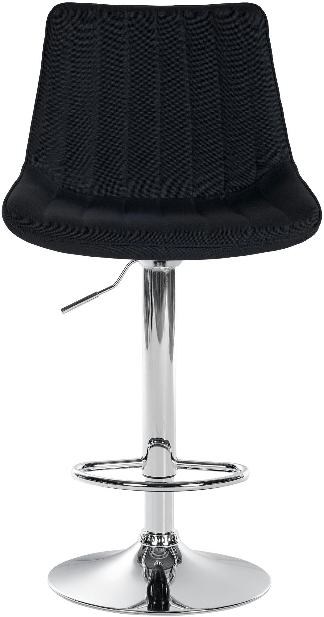 TONI - Tabouret de bar en tissu ajustable pivotant tissu Noir