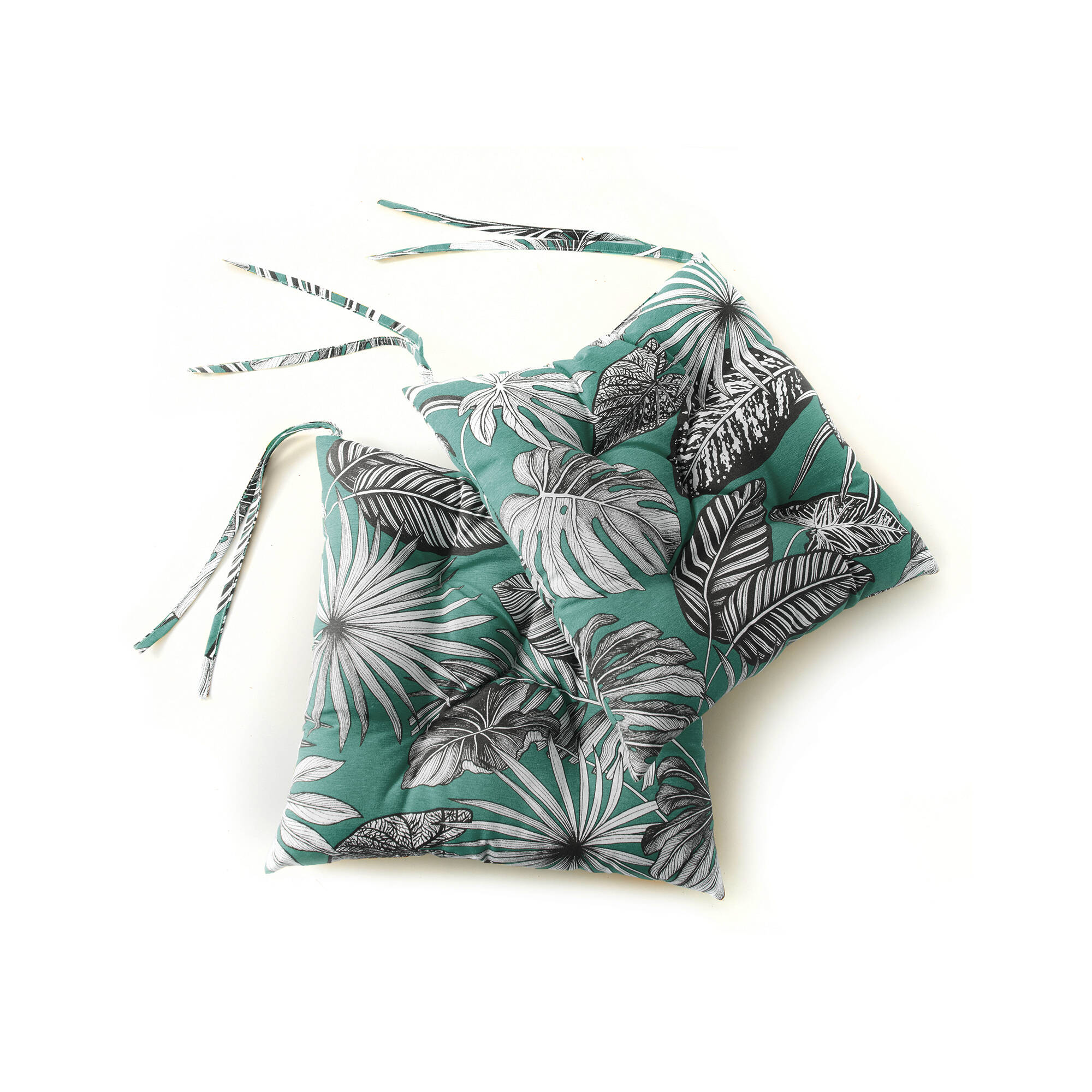 Galette de chaise imprimé tropical - lot de 2